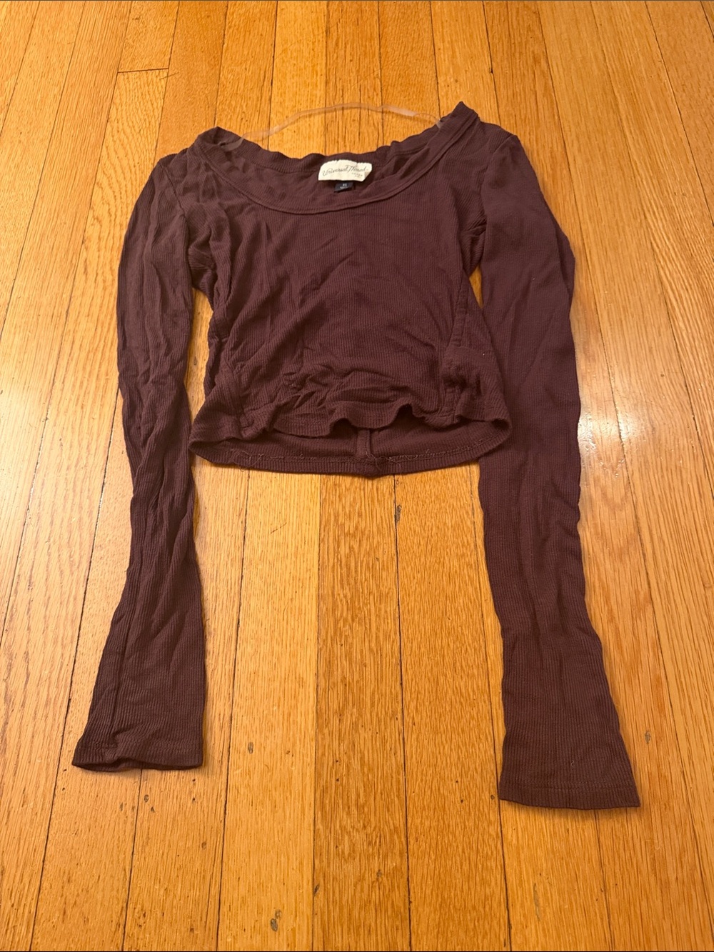 Target Women's Long-Sleeve Scoop Neck Top in Burgundy
